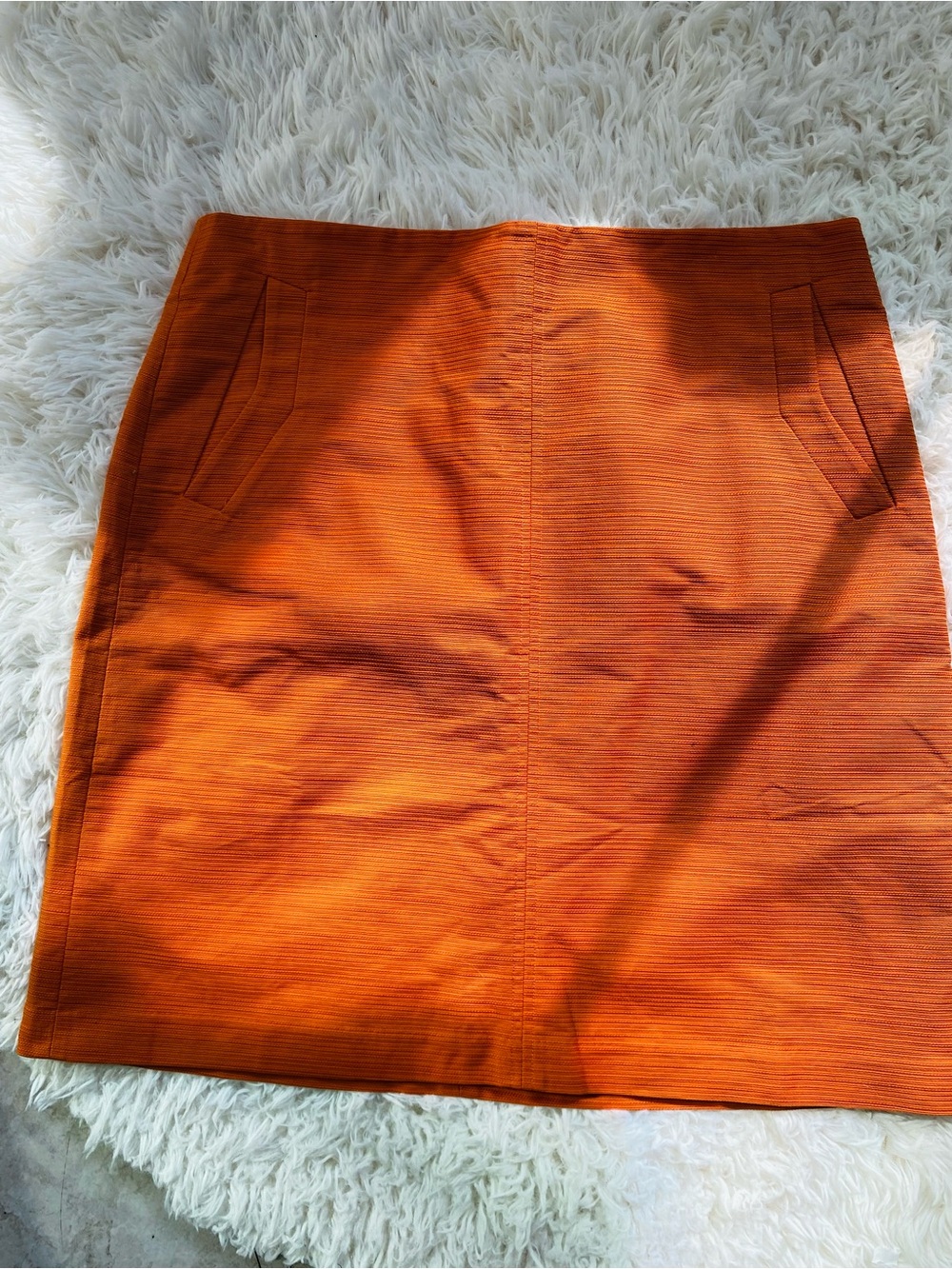 Ann Taylor Factory NWT Orange Textured Pencil Skirt Size 10